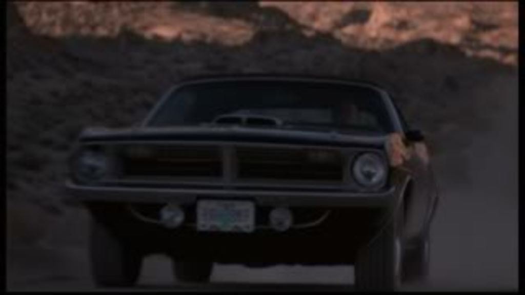 Reggie burns rubber in Death Valley in the hemicuda convertible