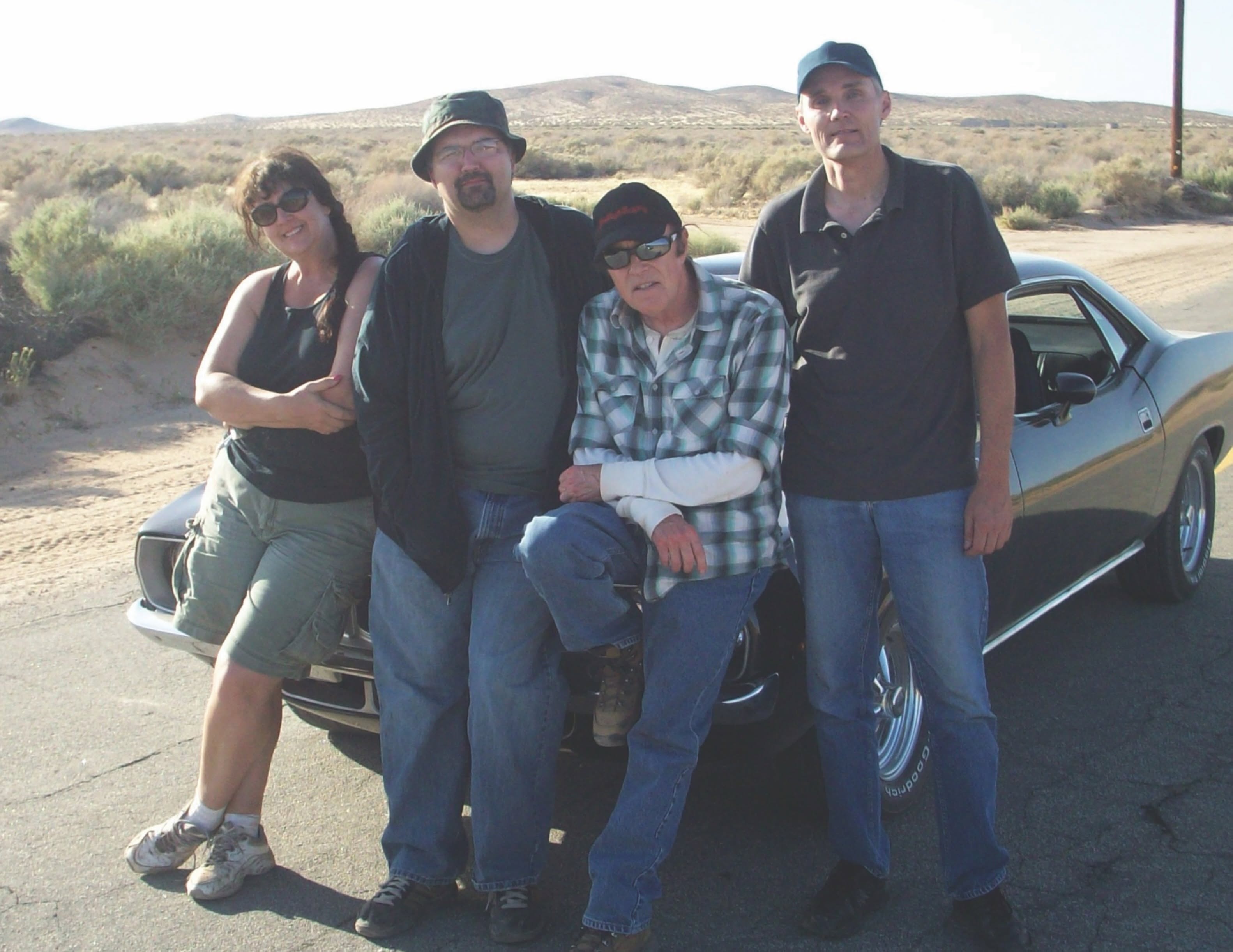 Behind the scenes on set Ravager. Director, Cast and crew Phantasm II cuda remote desert film location.