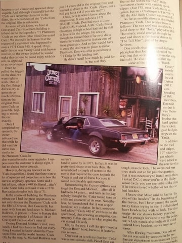 Chrysler Power Magazine article continuation — second page of the Phantasm Fascination feature with Tony's Parts advertisement